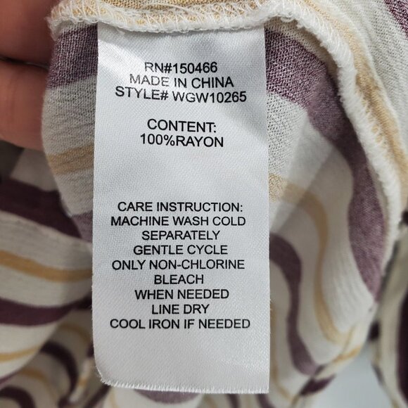 Market & Spruce Womens Striped Button Up Blouse Top Sz M Roll Tab Sleeve Pocket - Picture 6 of 8